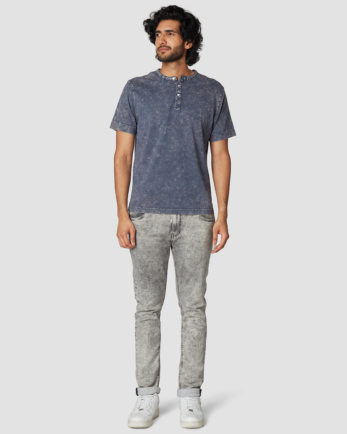 cityof_ - Distressed Spotwash Henley T-Shirt