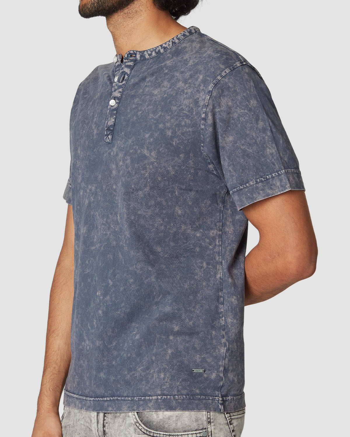 cityof_ - Distressed Spotwash Henley T-Shirt