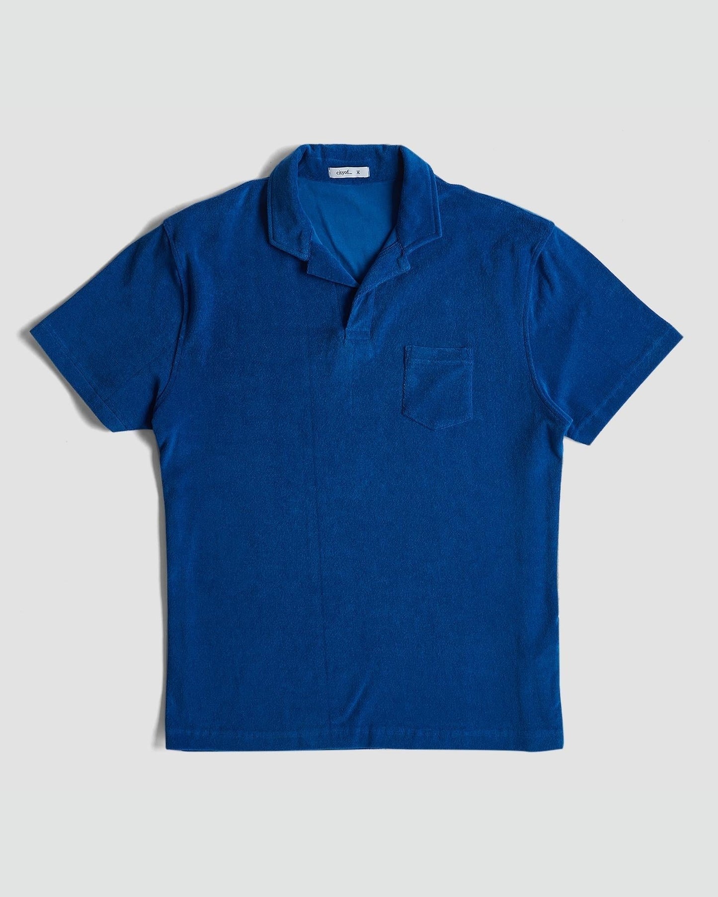 Terry Towel Polo T-Shirt - Royal Blue