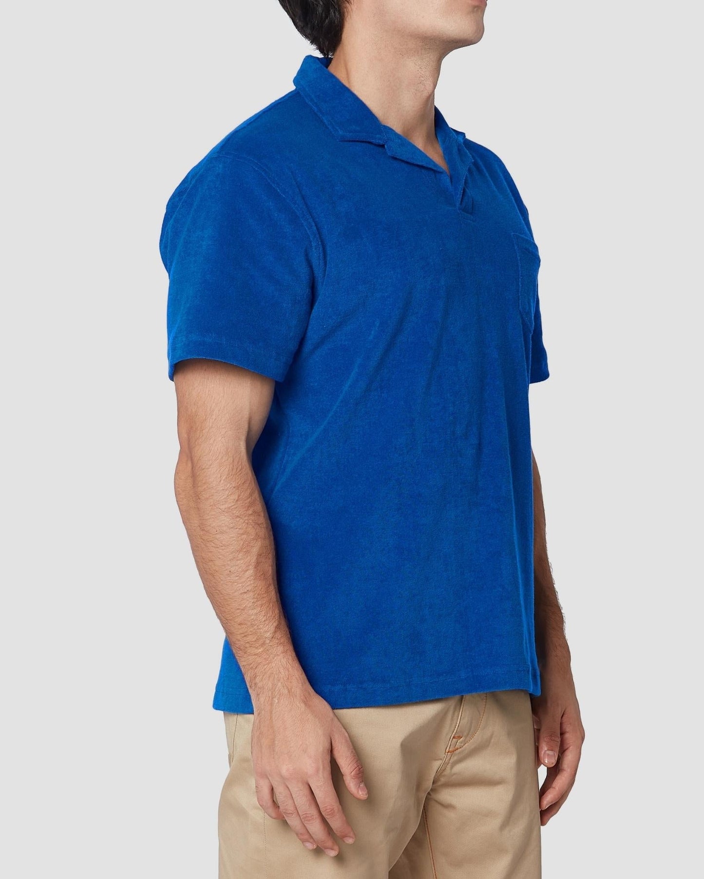 Terry Towel Polo T-Shirt - Royal Blue