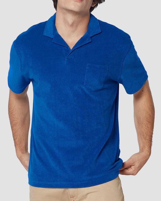 Terry Towel Polo T-Shirt - Royal Blue