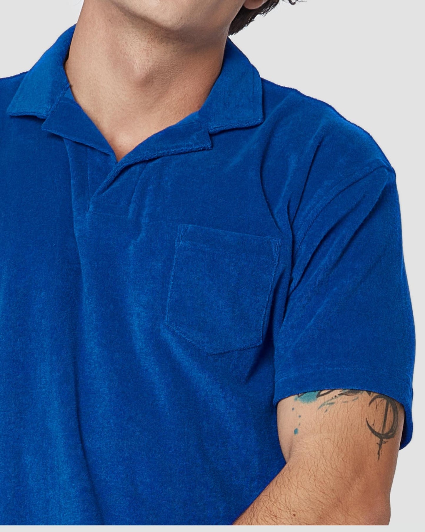 Terry Towel Polo T-Shirt - Royal Blue