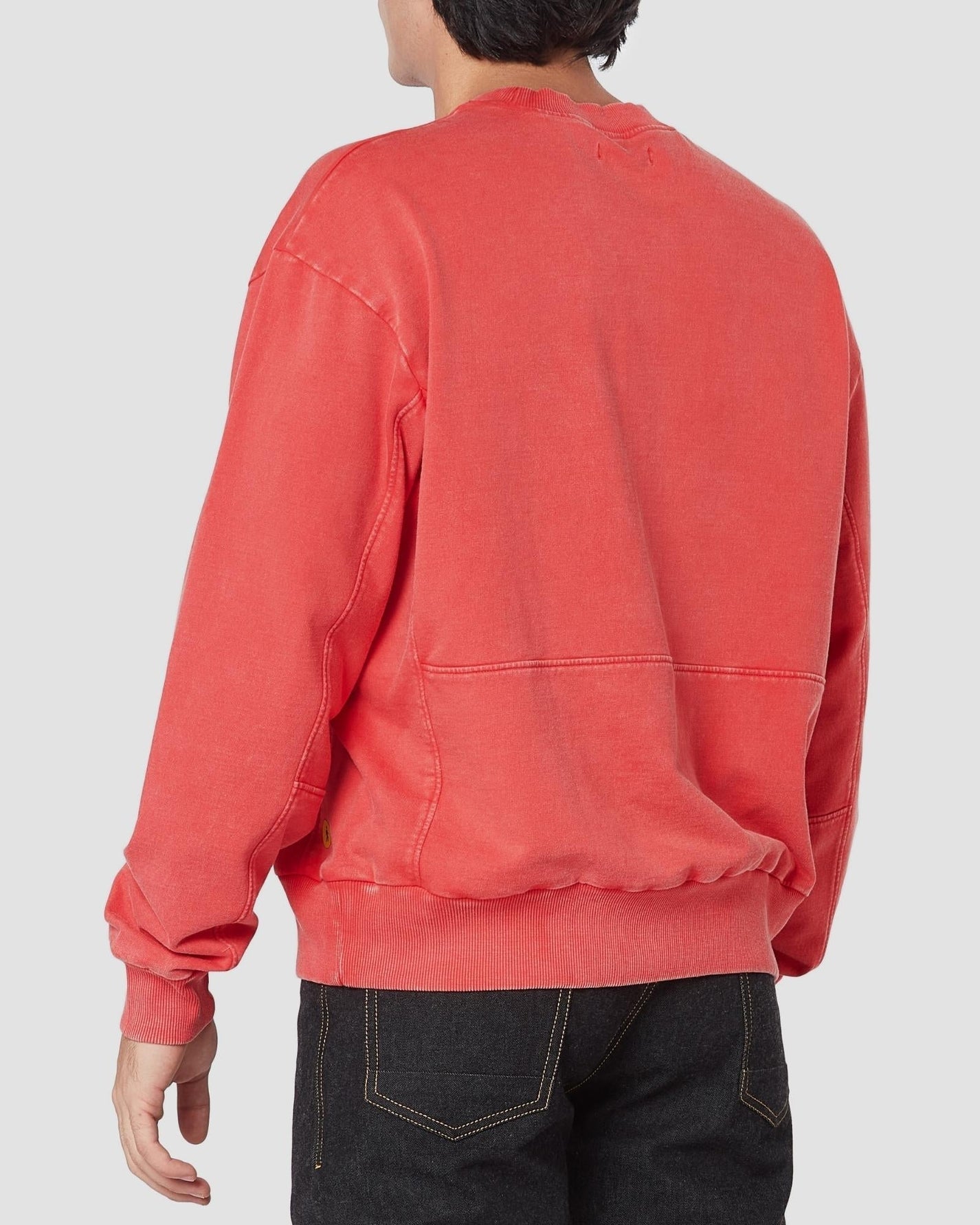 Distressed Panelled Sweats - Red