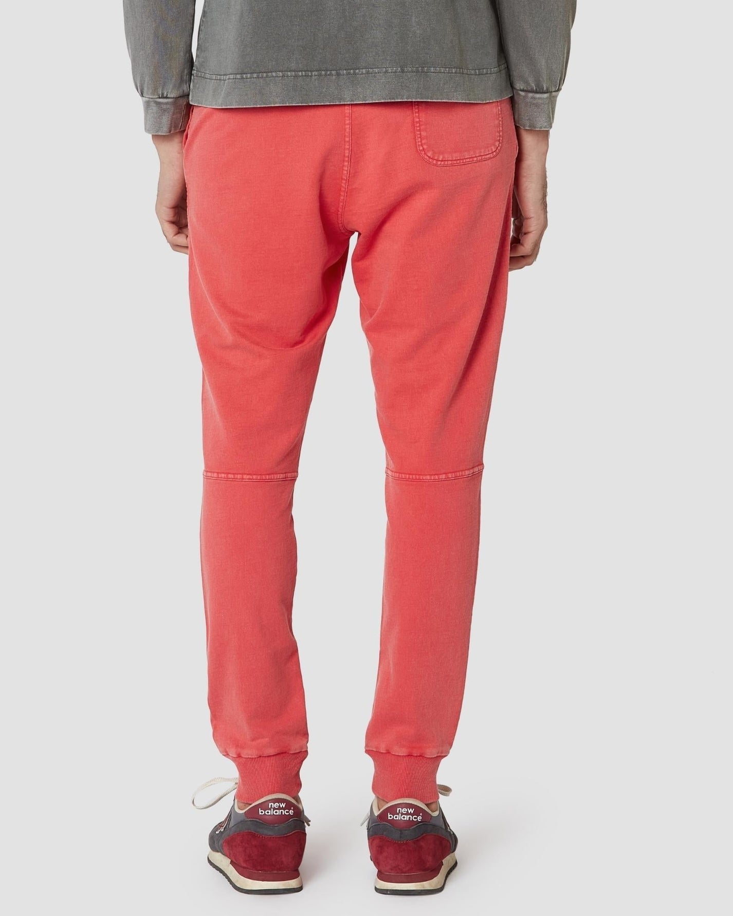 Distressed Panelled Sweats - Red