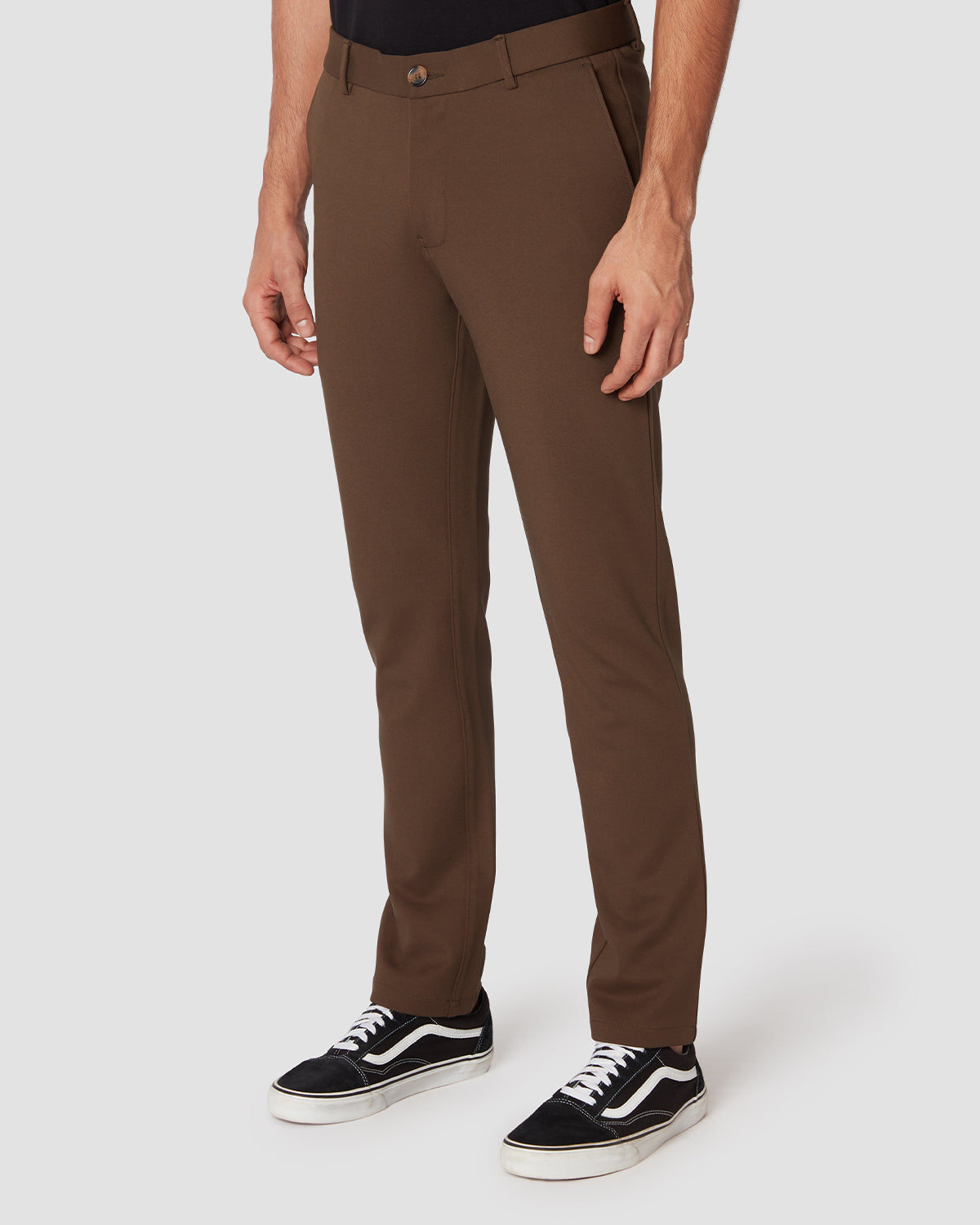 cityof_ - Dynamic 4-Way Stretch Knit Pants - Brown